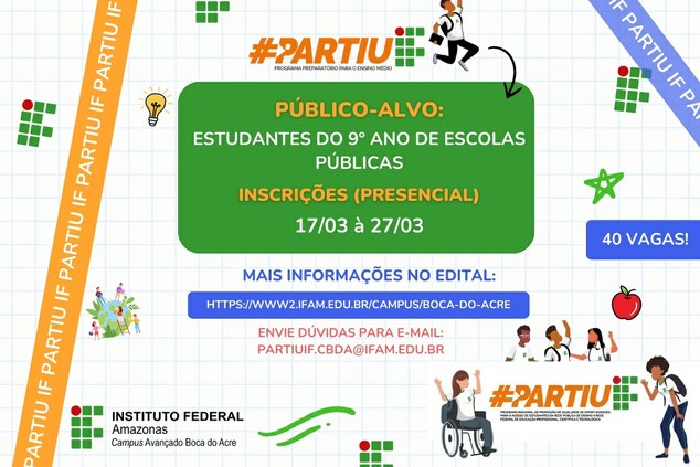 Processo de Seletivo Simplificado de Alunos para Cursos FIC do Programa Partiu IF 2025 -  MODALIDADE PRESENCIAL